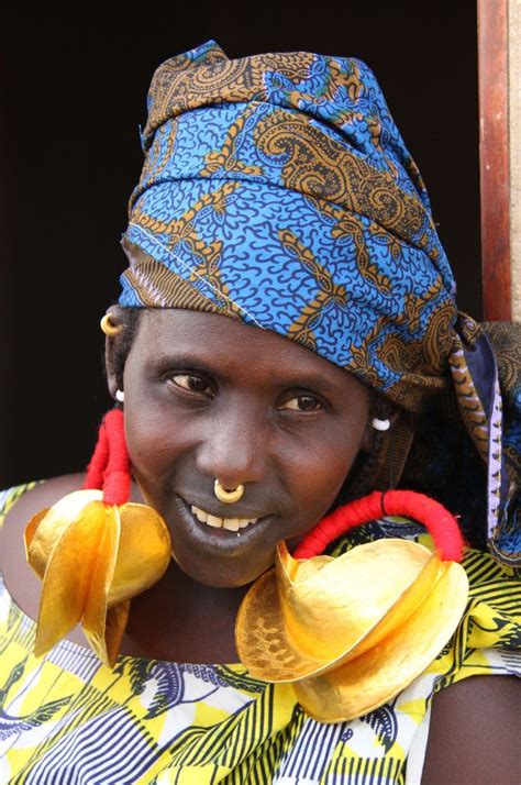 Fulani Woman With Giant Golden Earrings African People African Life