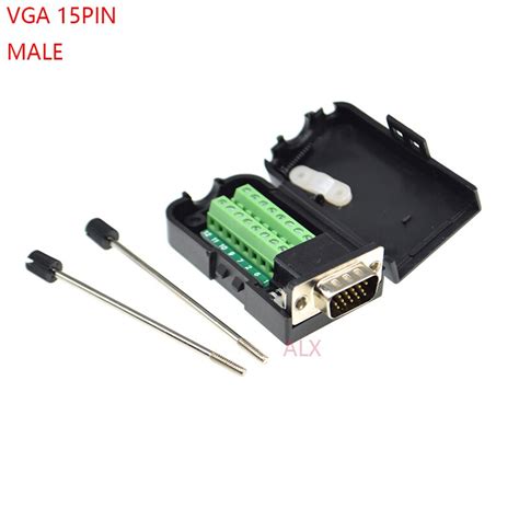 1pcs Vga Vga15 Db15 15pin 3 Row Male Plug Connector To Screw Terminal