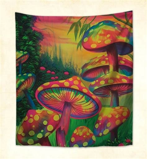 Mushroom Hippie Wall Hanging Tapestry Wall Art For Living Room Ebay
