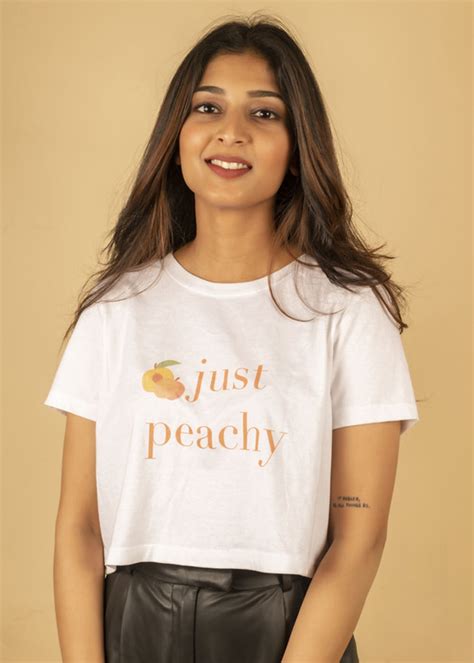get just peachy printed crop t shirt at ₹ 594 lbb shop