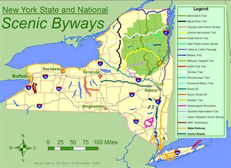 Nys Map With Scenic Byways Scenic Byway Byways Map