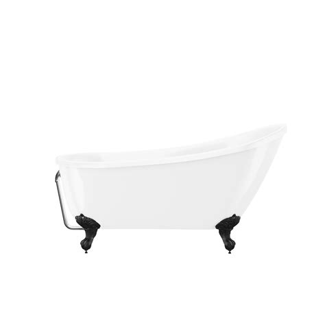 Freestanding Single Ended Roll Top Slipper Bath With Black Feet 1625 X