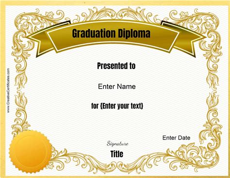 Free Customizable And Printable Diploma Template