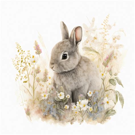 Premium Photo Small Young Rabbit Is Sitting In Field Among Wild