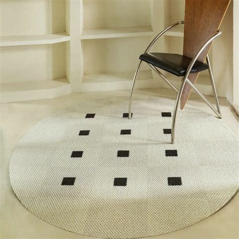 Round Rugs Living Room White Black Unique Dot Pattern Circle Carpets