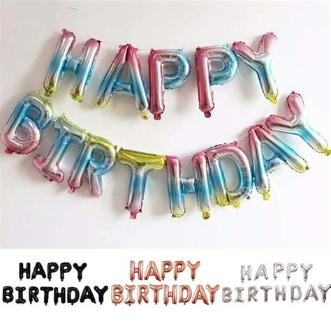 Buy Ponmoo Happy Birthday Banner Blue Rainbow Alphabet Happy Birthday