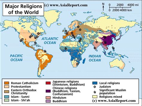 Map Ot Distribution Ot Religions And Faiths Of The World