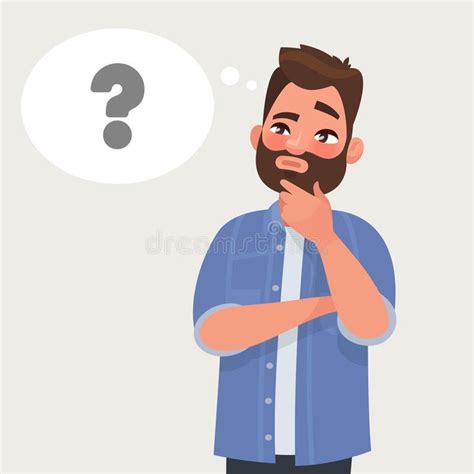 A Man With A Beard Thinking About Question