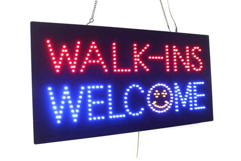 Buy Walk Ins Welcome Sign Topking Signage Led Neon Open Store