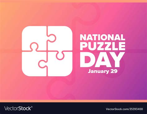 National Puzzle Day January 29 Holiday Concept Vector Image