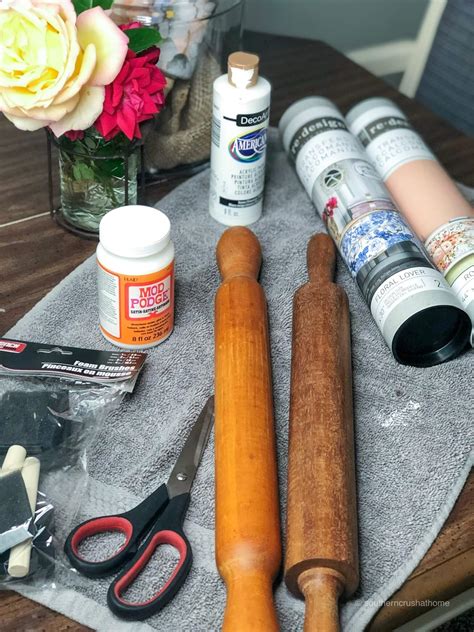 How To Make Decorative Rolling Pins With Floral Transfer