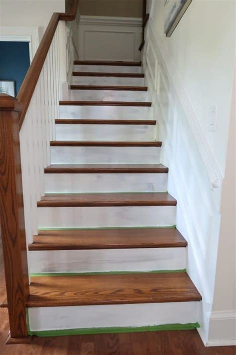 How To Prep And Paint Stained Stairs White Stained Staircase