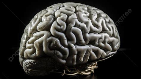 Close Up De Um Cérebro Humano Em Um Fundo Preto Imagem De Um Cérebro Imagem de plano de fundo