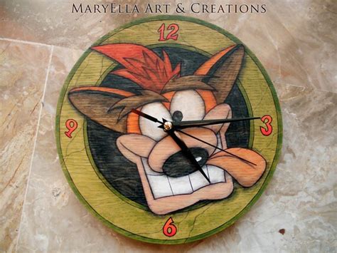 Crash Bandicoot Wood Wall Clock