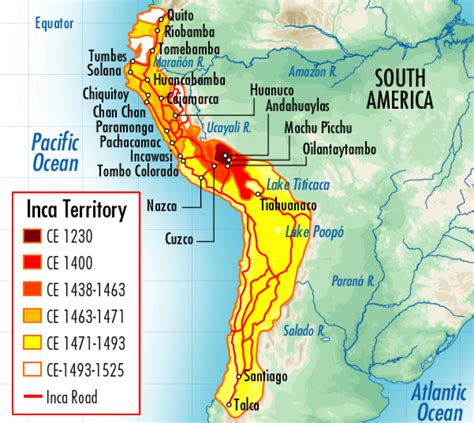 Inca Empire Expansion Ce 1230 1525 Inca Empire Map Inca