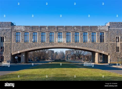 Torgersen Hall And Bridge To Newman Library At Virginia Tech Stock