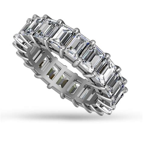 500 Ct Emerald Cut Diamond Eternity Wedding Band Ring