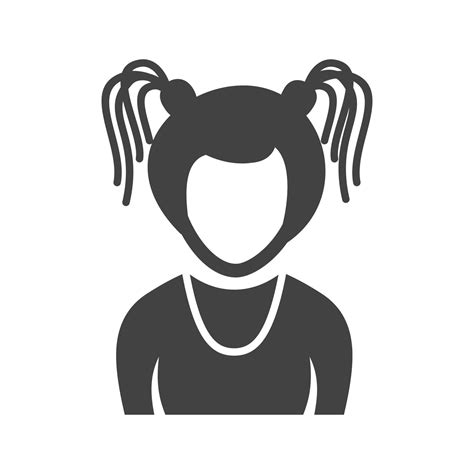 Girl In High Ponytails Glyph Black Icon 8305682 Vector Art At Vecteezy