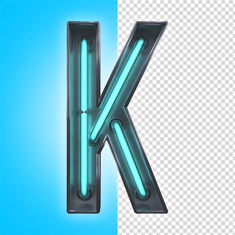 Premium PSD K 3d Neon Letter