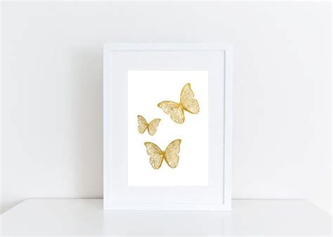 Butterfly Gold Print Art Instant Download Deco T Etsy Gold