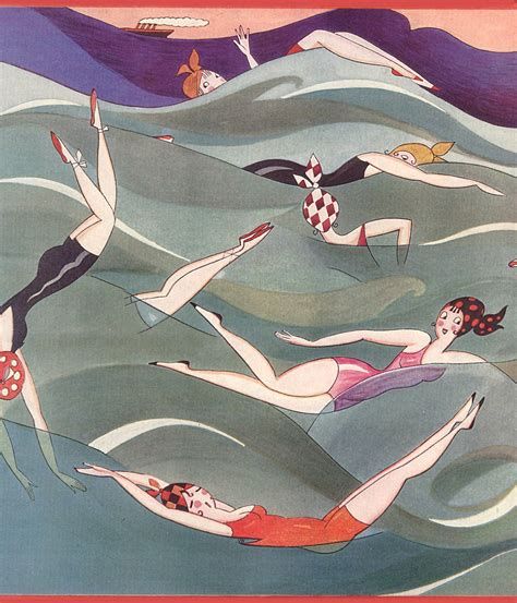Free Image Friday Vintage Swimmers Amybarickman Com Art Deco Artwork Art Deco Posters