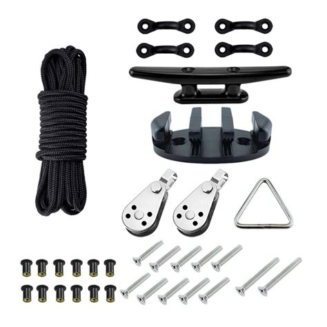 30ft Kayaking Anchor Trolley Kits Accessories Canoe System Pulleys