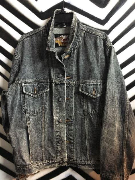Köp online vintage 1990s harley davidson den. Harley Davidson EMBOSSED EAGLE BLACK DENIM JACKET ...