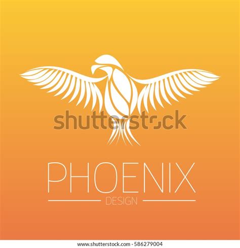 Flaming Phoenix Bird Wide Spread Wings Stock Vector Royalty Free