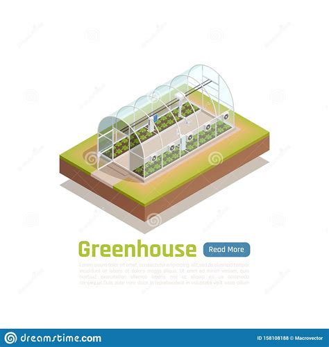 Moderne Greenhouse Technologie Isometrische Sicht Vektor Abbildung