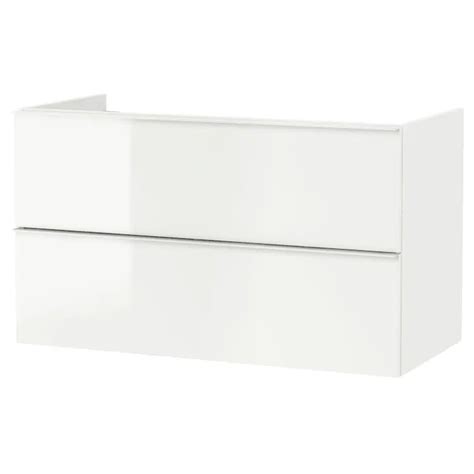 We actually built it into a wall in our bathroom, so it hangs almost flush with the wall. IKEA GODMORGON High Gloss White Sink cabinet with 2 ...