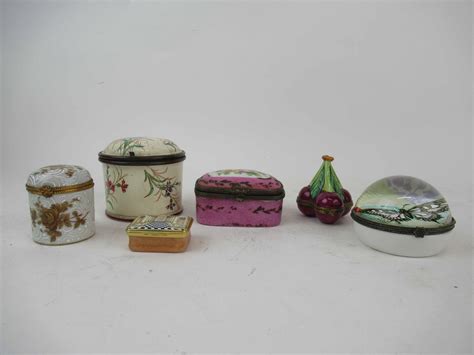 Lot Detail Group Of Assorted Hinged Trinket Box