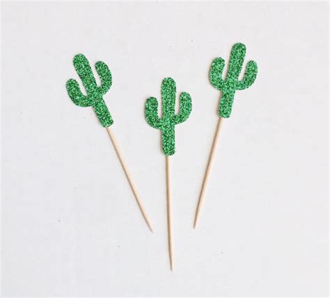 Cactus Cupcake Toppers Cacti Anniversary Birthday Decorations Fiesta