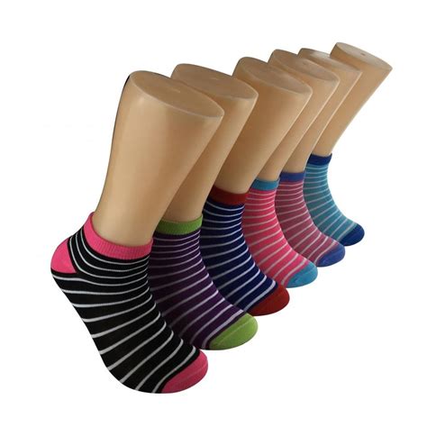 480 Wholesale Women S Thin Stripe Low Cut Ankle Socks At