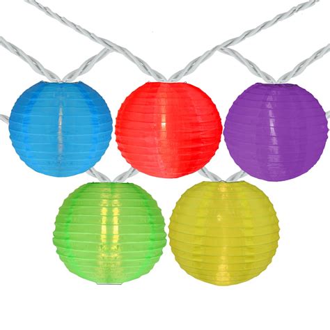 10ct Multicolor Round Chinese Lantern String Lights Michaels