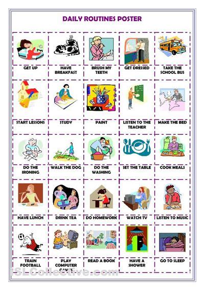 Daily Routines Poster Teaching Fichas Ingles Ingles Niños Y