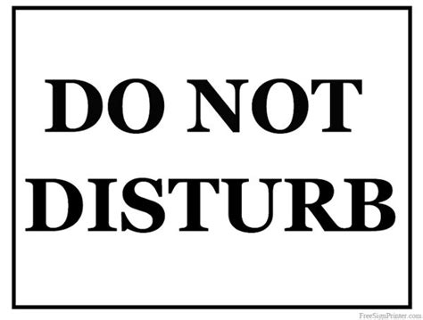 Do Not Disturb Signs Pdf Evercentury