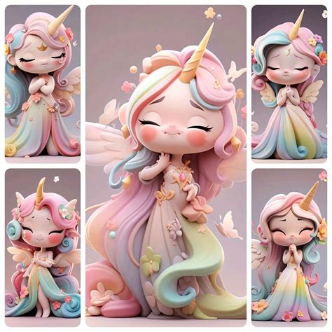 Pintura De Diamantes Artificiales 5D, Princesa Unicornio Arcoíris Para