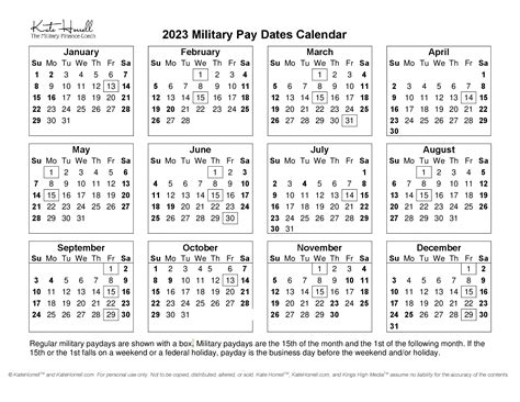 2023 Active Duty Military Paydays - With Printables • KateHorrell
