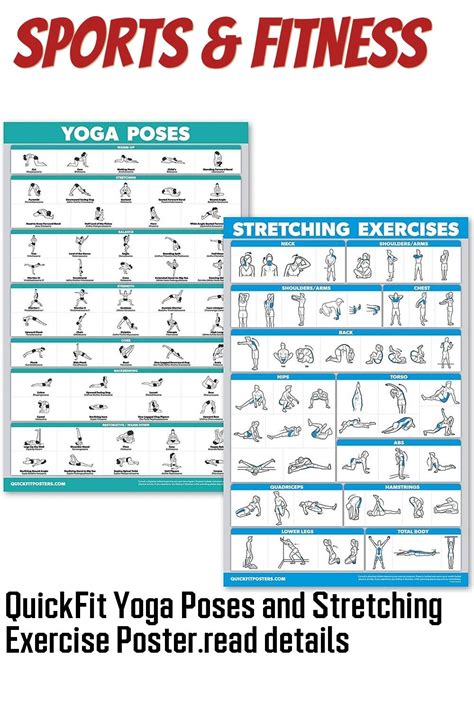 Quickfit Yoga Poses And Stretching Exercise Poster Set Laminated