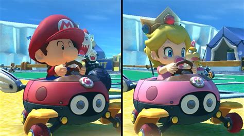 Mario Kart 8 Deluxe Multiplayer Baby Mario Vs Baby Peach Triforce