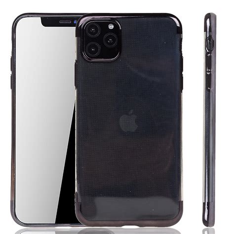 Phone Case For Apple Iphone 11 Pro Black Clear Tpu Silicone Case