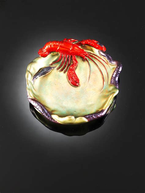 Bonhams Mihaly Kapas Nagy For Zsolnay A Dish With Lobster And Water