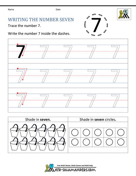 Number 7 Tracing Worksheets For Preschool Name Tracing Generator Free