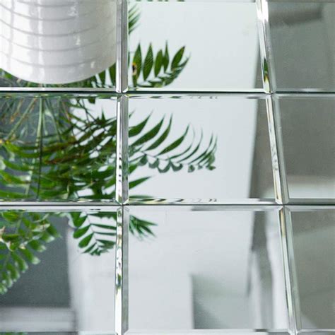 8x8 Inch Beveled Edge Mirror Tiles For Kitchen Backsplash Diflart