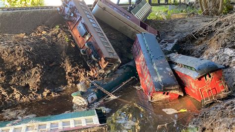 passenger train crashes into mud youtube