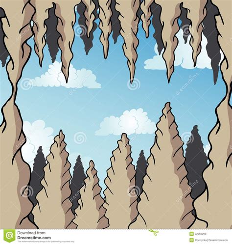 Stalactite Cave Background Stock Vector Illustration Of