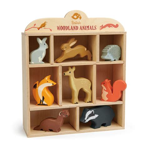 Tender Leaf Toys Woodland Animals 8 Wooden Forest Animals With A