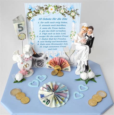 Ob geburtstag, hochzeit, weihnachten oder jubiläum: Geldgeschenk zur Hochzeit blau/weiß - Geschenk Brautpaar