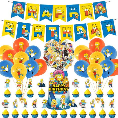 Buy 94 Pcs Simpsons Party Supplies The Simpsons Theme Birthday Party
