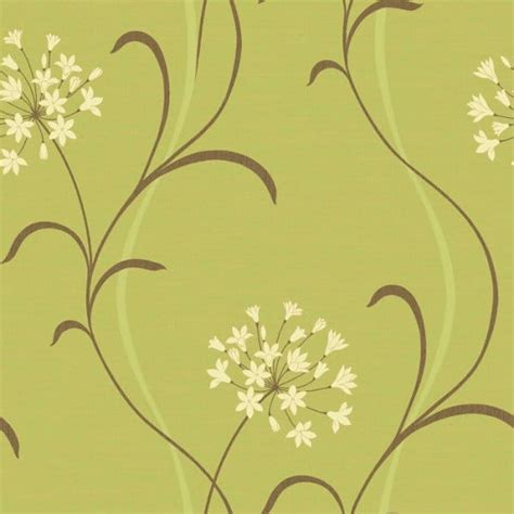 Buy Arthouse Mia Motif Wallpaper Green Cream Brown